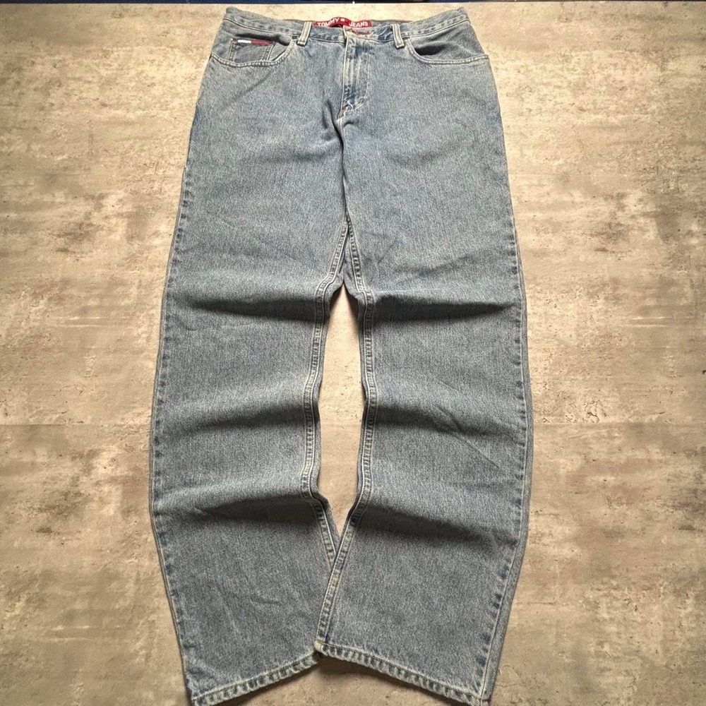 Tommy Jeans Skater Jeans Mens 32x32 Blue Y2K Baggy Fit Denim